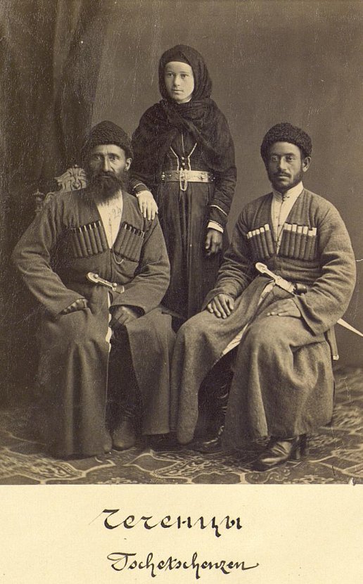 Чеченцы в традиционной одежде, XIX век