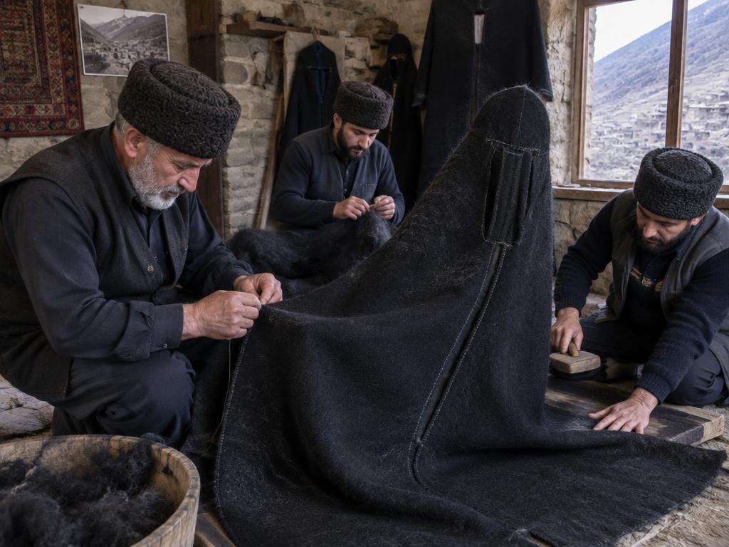 Изготовление андийской бурки из войлока