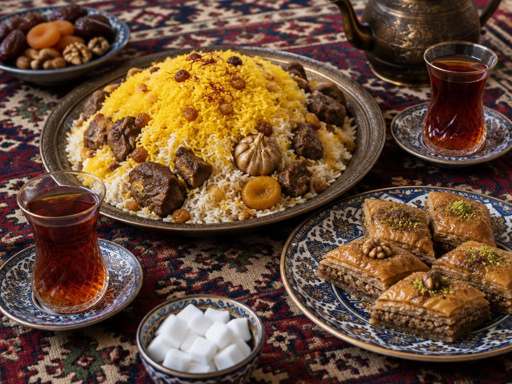 Плов, пахлава и чай в армуду