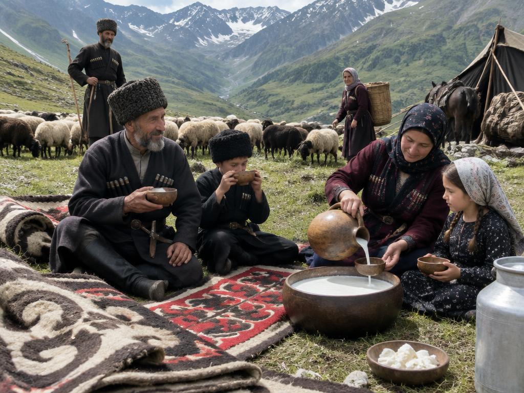 Летнее пастбище: овцы, войлочные ковры и айран